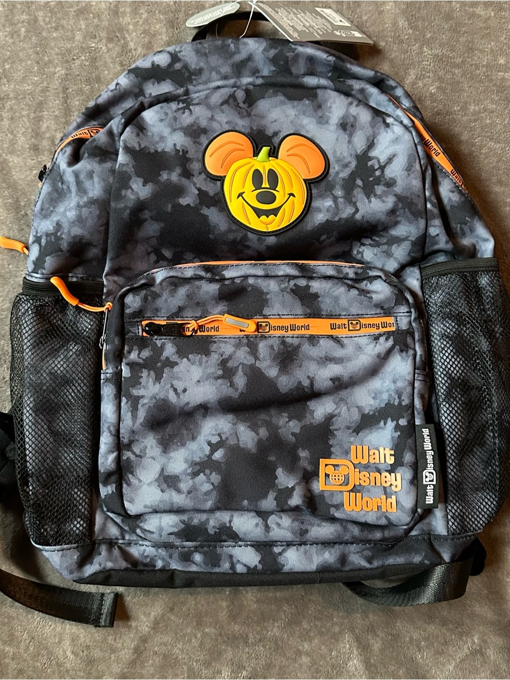 Disney Parks Mickey Pumpkin Halloween Backpack Ear Holder Walt Disney World NWT